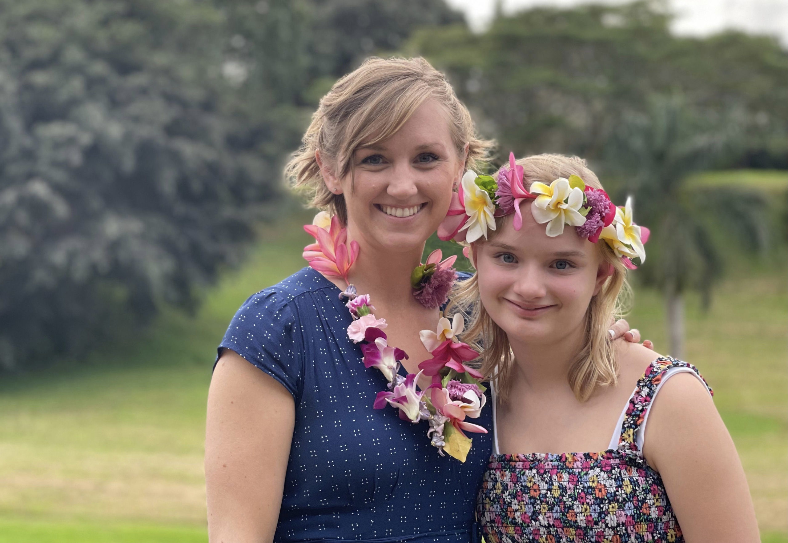 Moms and daughters experience the power of encouraging words at the lei ceremony
